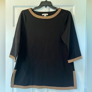 Coldwater Creek Black and Tan Long Tunic Top XL